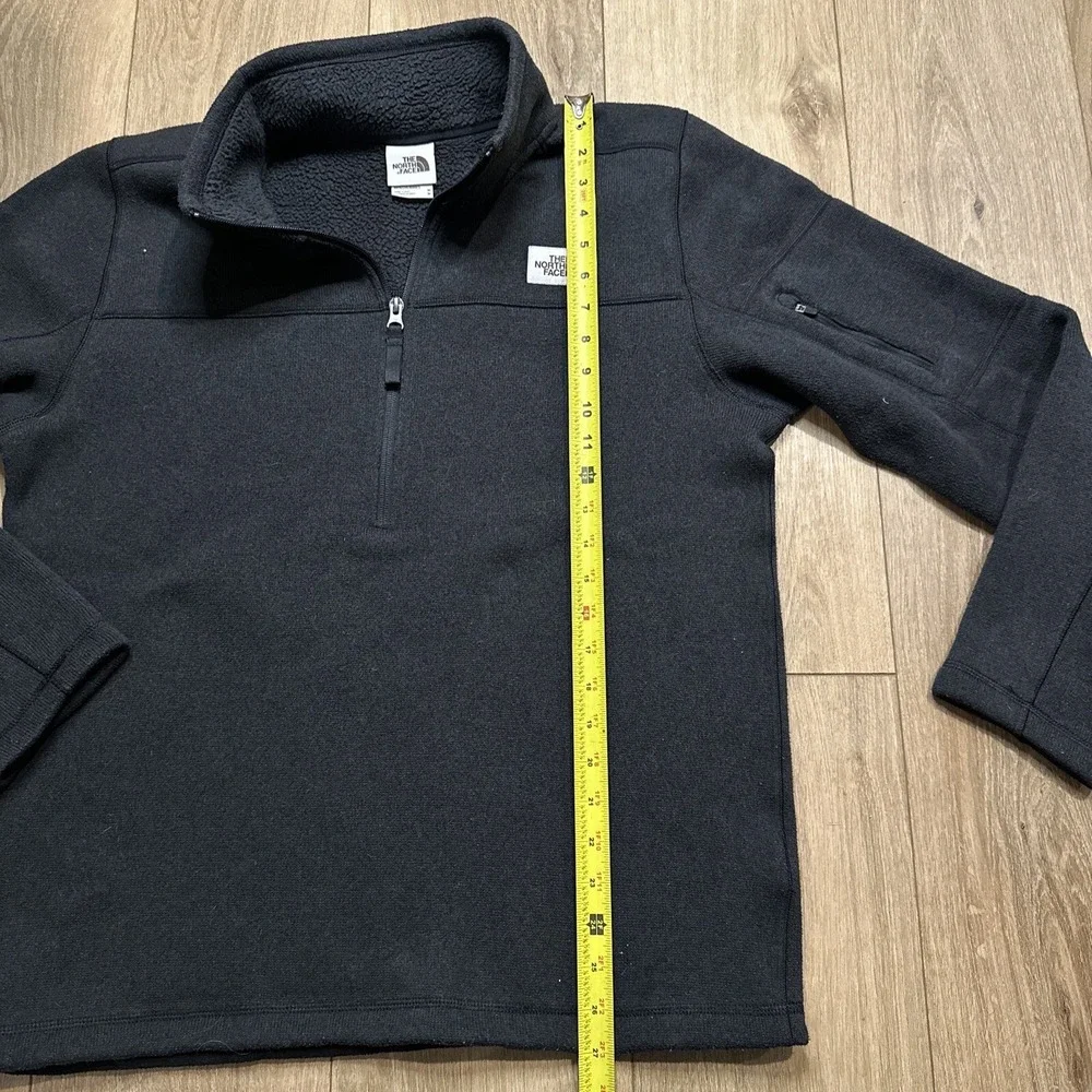 THE NORTH FACE Fleece Lined Pullover Sweatshirt Men's Size Medium 1/2 Zip Black‎